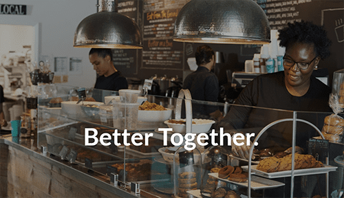 Better Together initiative featuring black woman running her cafe
