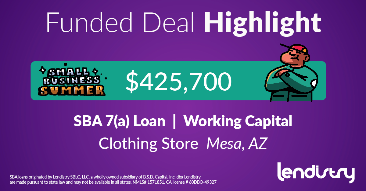 SBA Clothing Store - Funded Deal Highlight $425,700