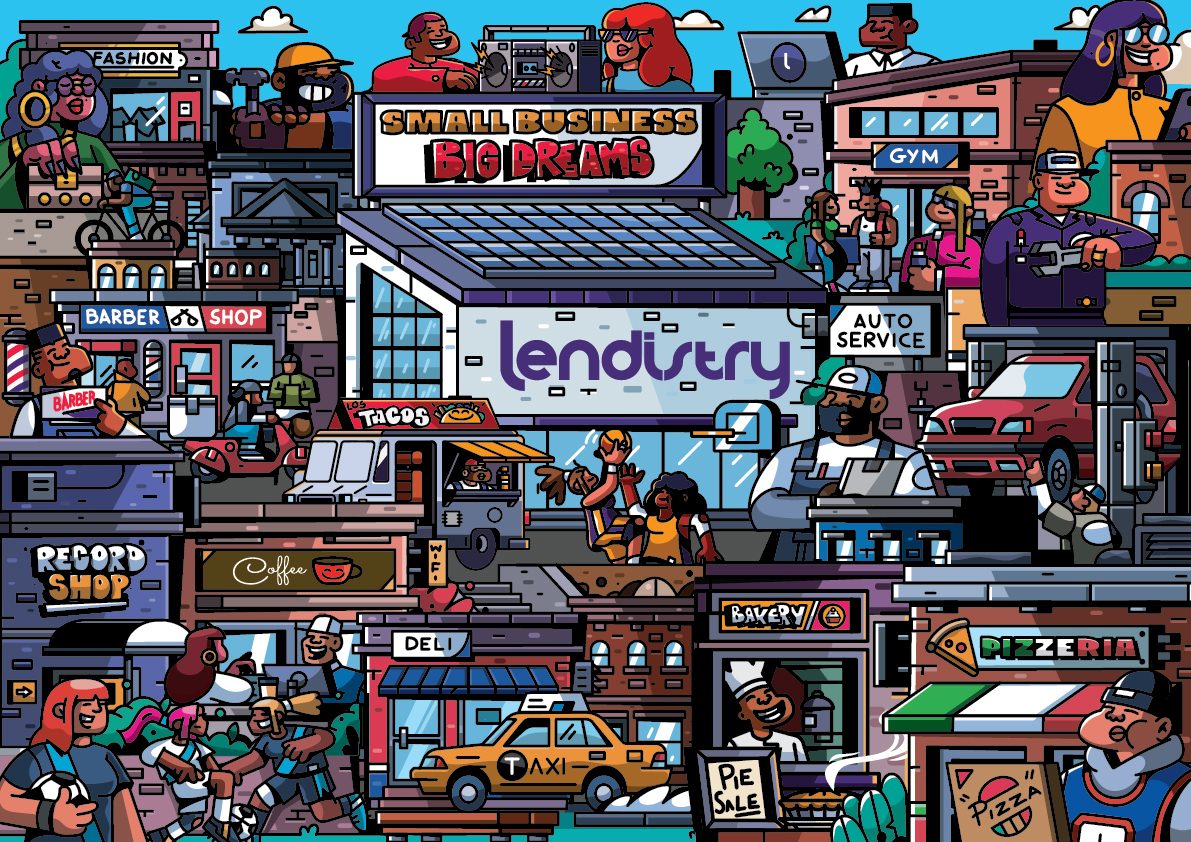 Lendistry NY & LA Small Business City Illustration