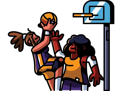 Basketball characters illustration