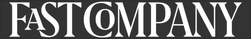 Fast Company logo in big white text on a dark gray background