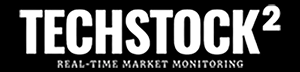 Techstock2 - Real-Time Market Monitoring logo in white text on a black background