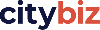 City Biz logo in bold lowercase black and orange text
